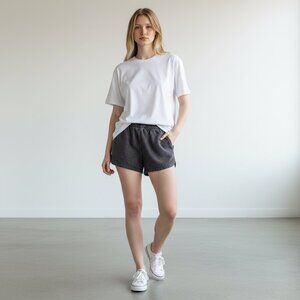 Weathered Black Knit Lounge Shorts | Super Soft Washed Cotton Blend | Pockets |